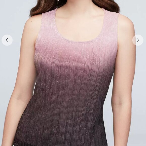 NWT David's Bridal Onyx Crinkled Ombre Plus Size Three-Piece Pantsuit - Picture 3 of 15